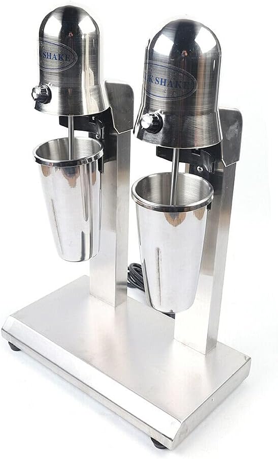 Batidora de leche de doble cabeza de 110 V, mezcladora de bebidas de doble cabezal de acero inoxidable comercial de 560 W, batidora de malta para
