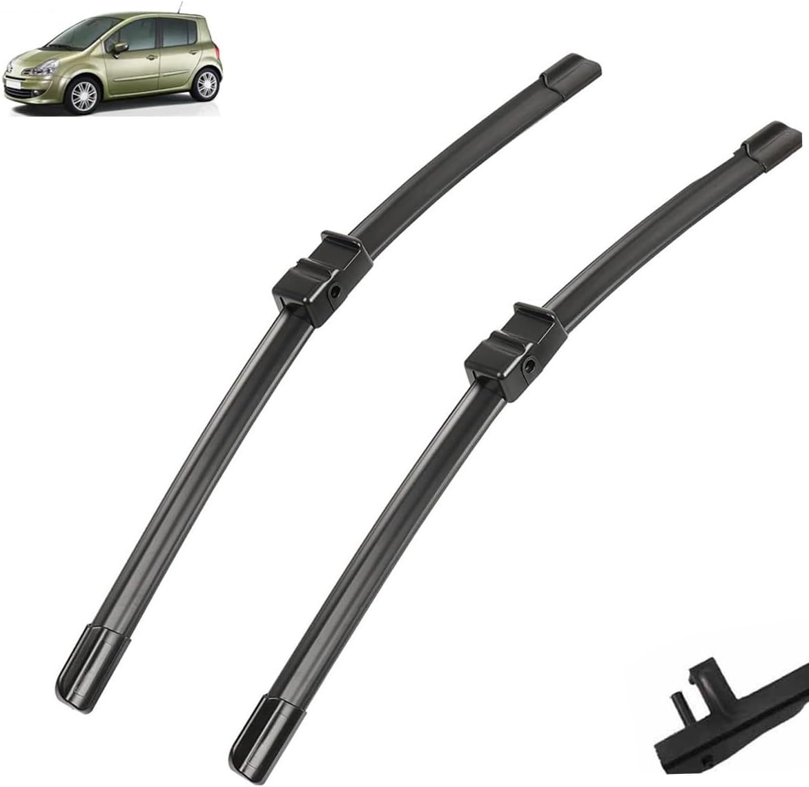 Limpiaparabrisas de automóvil compatible con Renault Modus Grand Modus 2005-2013, accesorios para ventana delantera, 28 + 26 pulgadas R (color