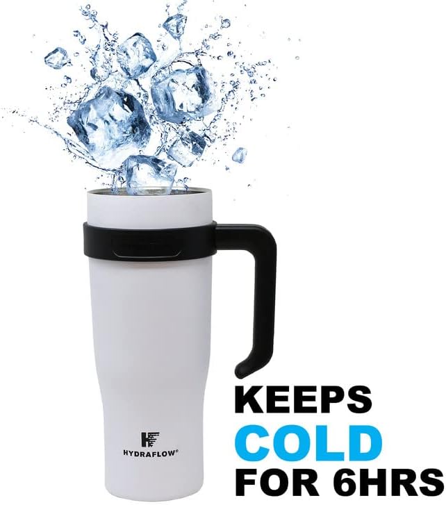HYDRAFLOW Capri – Vaso de 40 onzas con popote  Vaso aislado al vacío de triple pared  Vaso aislado al vacío  Vaso de acero inoxidable  Vaso
