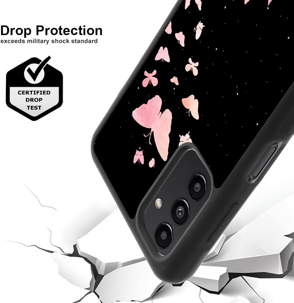 Funda compatible con Samsung Galaxy A13 5G, protector de pantalla integrado, antideslizante, a prueba de golpes, para Samsung Galaxy A13 5G Butterfly