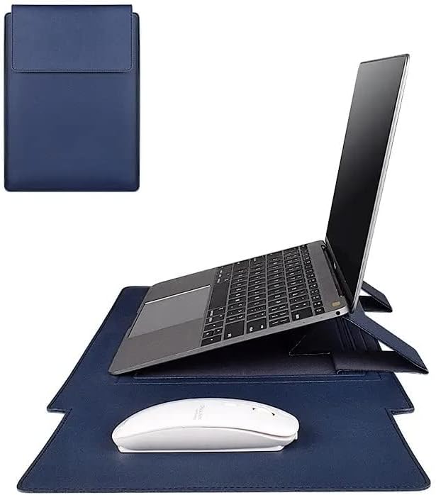 Funda protectora para laptop y soporte con alfombrilla para mousepad, material interior suave envuelto en piel sintética exterior, elegante,