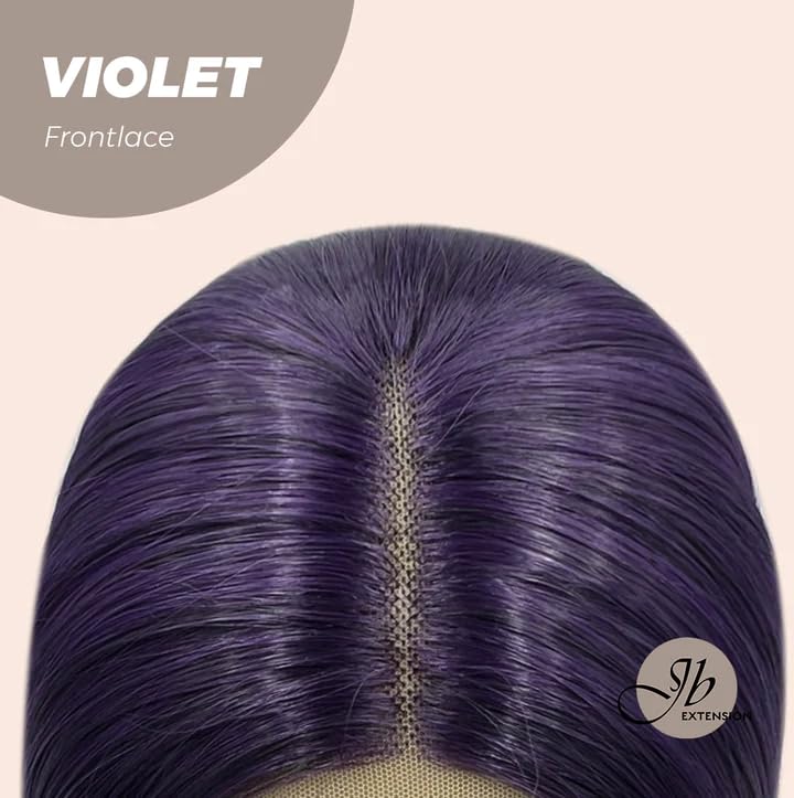 Lace Front Wig VIOLET Straight Long Dark Purple Wigs for Women Natural Synthetic Wigs for Daily Use (pelucas de cabello natural)