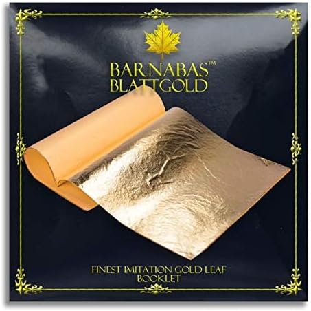 Barnabas Blattgold Imitation Gold Leaf Sheets, Foil Loose Sheets for Arts and Crafts, Gold Foil Sheets50 Sheets, 5.5 inch, Metal Leaf and Gold