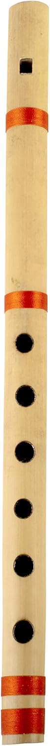 Flauta de bambú de madera india auténtica de 14 pulgadas en clave “B”, grabador de instrumentos musicales de viento de madera, Bansuri tradicional,