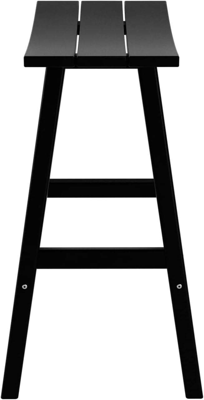 WO Home Furniture – Taburete de sillín de 29 pulgadas Adirondack HDPE sin respaldo para patio, cocina, bar (negro)