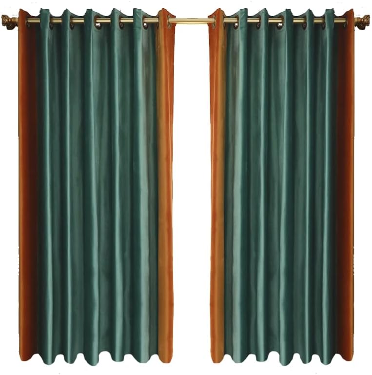 PROSPEROSE Cortina opaca térmica de terciopelo Holland grueso de doble color, 90 pulgadas de largo, cortinas de terciopelo para oscurecer la