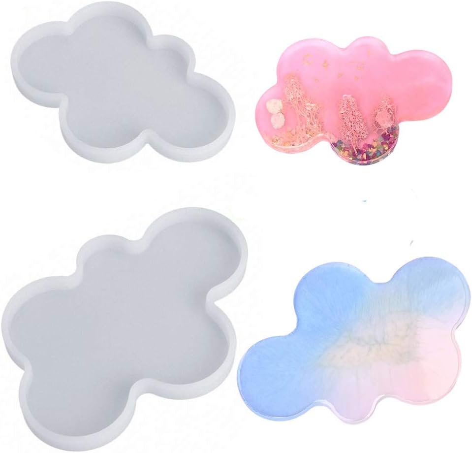 2 moldes grandes y pequeños de resina de nube, molde de silicona de nube, hecho a mano, resina epoxi, decoración de joyas, forma de nube, SL, moldes