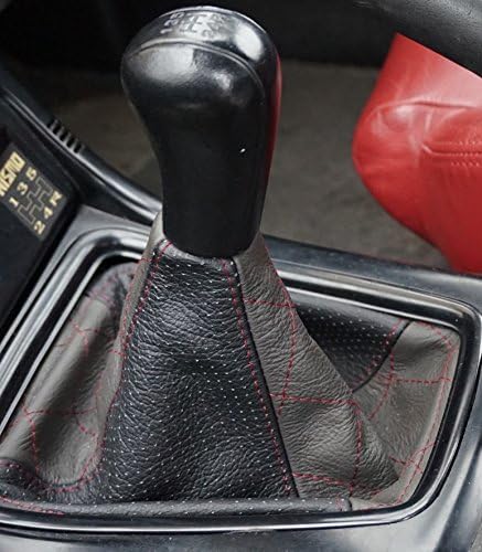 RedlineGoods Maleta de cambio compatible con Nissan Skyline R32 1989-93. Hecho a medida, no universal. Piel perforada negra italiana auténtica de