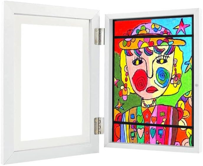Marco de obras de arte para niños, marco de fotos de 8 x 10 pulgadas, para almacenar, exhibir, colgar hasta 150 fotos intercambiables o obras de