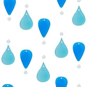 Topadorn Campanillas de viento decorativas con luz solar para el hogar, jardín y patio, decoración de campanillas de viento móviles de cristal azul Topadorn Campanillas de viento decorativas con luz solar para el hogar, jardín y patio, decoración de campanillas de viento móviles de cristal azul