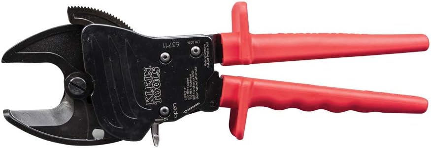 Klein Tools 63711 Cortador de cable de alambre con mordazas de carga frontal abierta corta cobre 600 MCM, aluminio 750 MCM