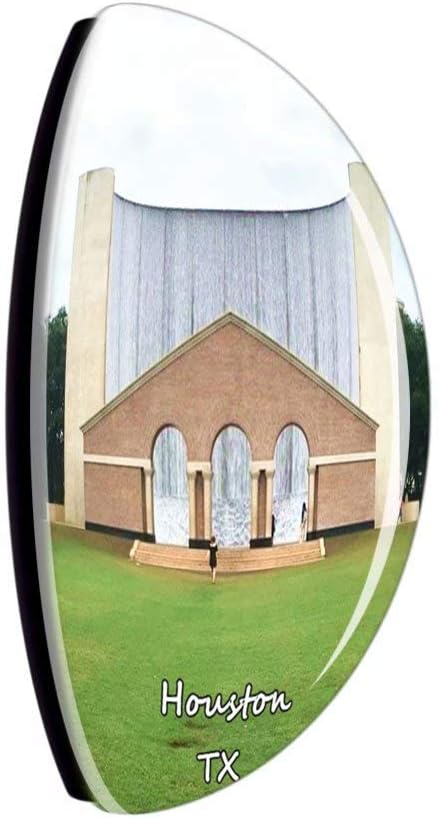 Imán de nevera Houston Water Wall Texas USA TX Travel Souvenir Collection para regalo, decoración del hogar, oficina, pizarra blanca