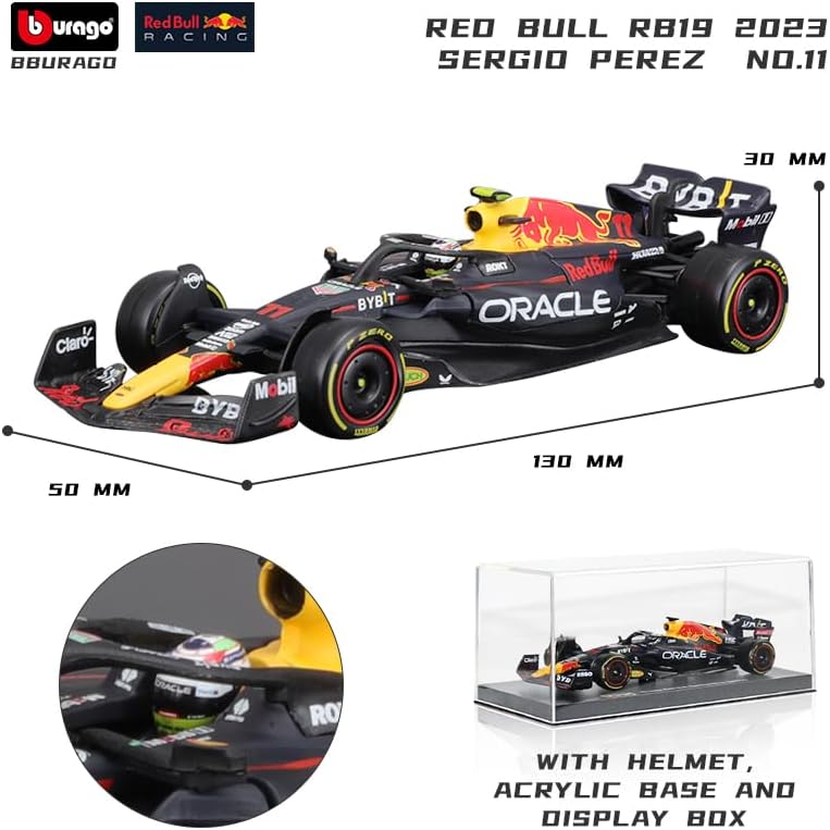 Bburago 143 2023 F1 Red Bull RB19 No. #11 Sergio Pérez Ferrari Mercedes Formula Racing Aleación Coche Diecast Modelo (RB19 No.#11 WDriver)
