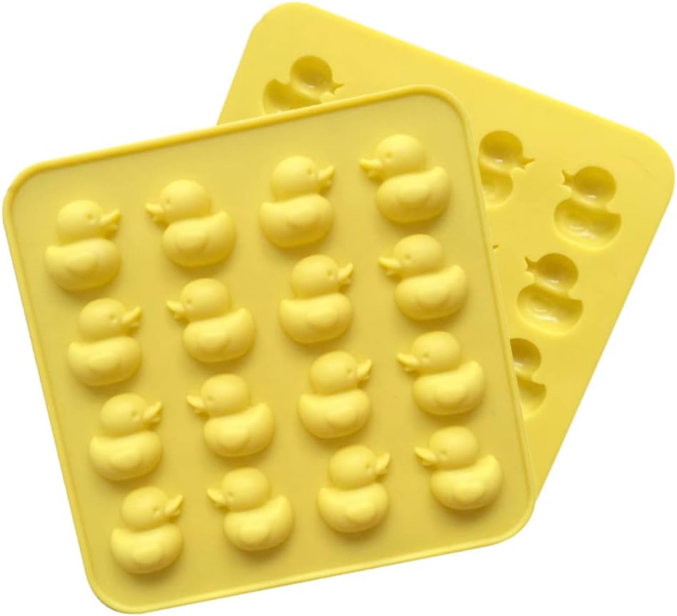 Molde de silicona para chocolate y pato, molde de silicona con forma de pato para hornear, 16 cavidades, antiadherentes, de grado alimenticio, para
