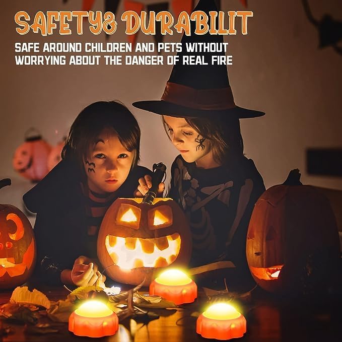 Wosyrd Paquete de 2 luces de calabaza de Halloween, funciona con pilas, decoraciones de Halloween con temporizadores remotos, luces LED de calabaza