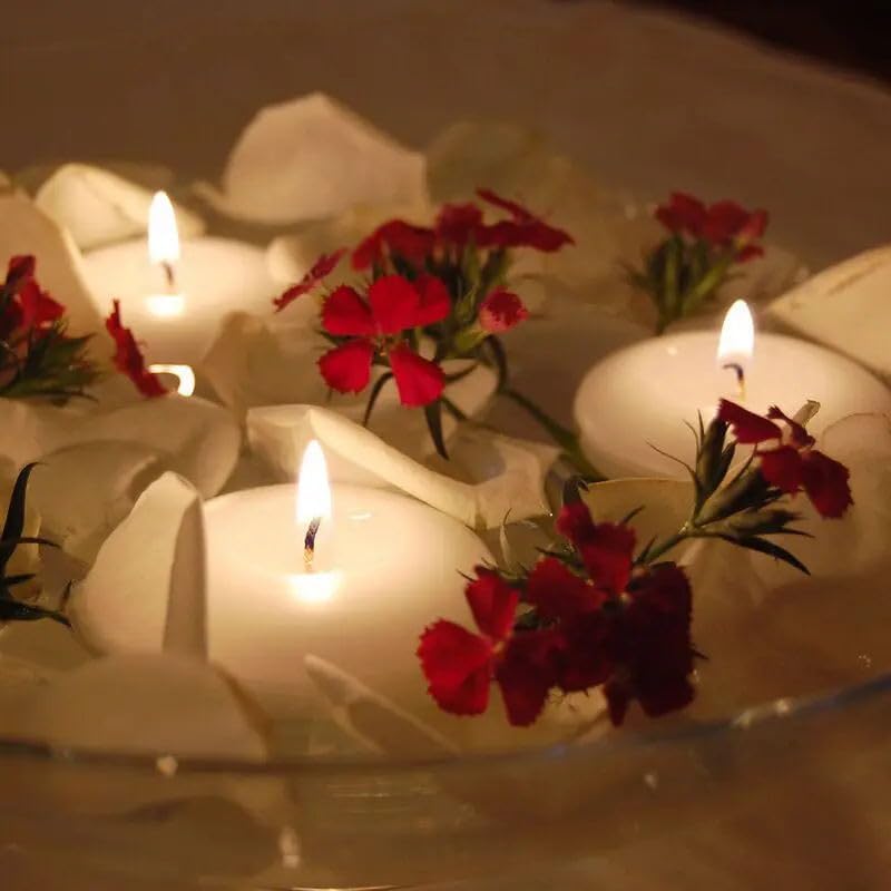 Paquete de 36 velas flotantes blancas de 3 pulgadas, sin perfume y no gotean, quemando cera durante 13-15 horas, velas flotantes utilizadas para