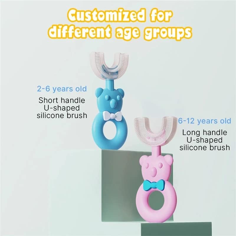 Soft Little Bear – Cepillo de dientes oral en forma de U para niños con dientes frágiles (2 a 6 años, rosa)