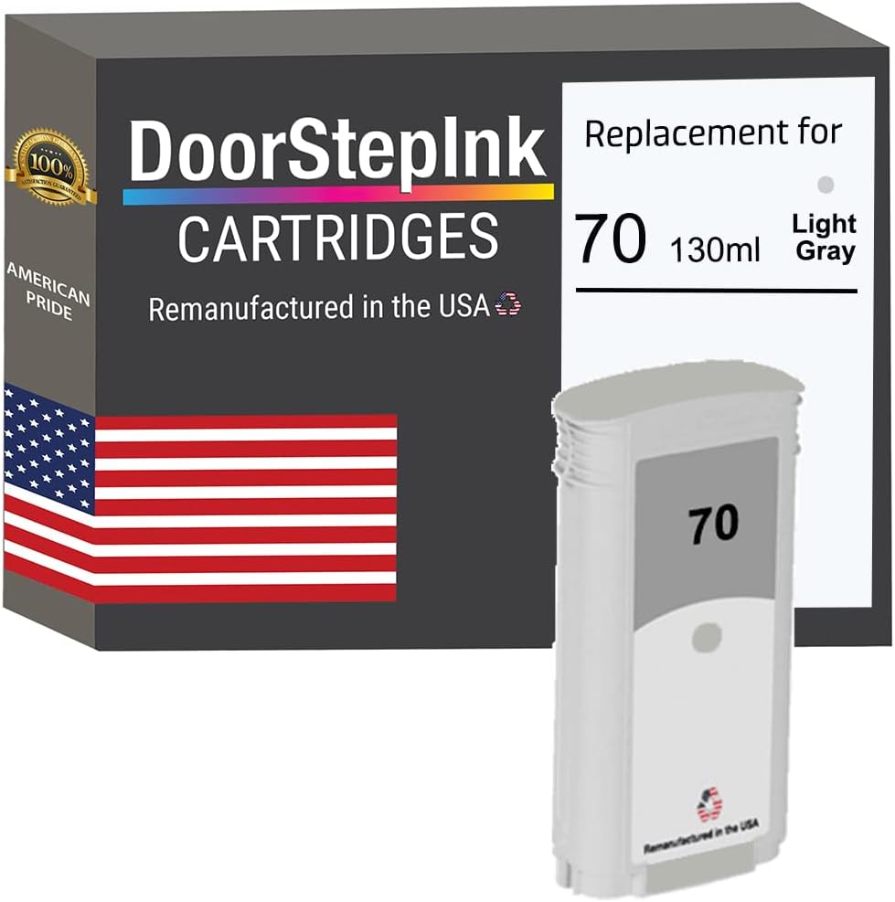 DoorStepInk Recambios de cartucho de tinta remanufacturados para HP 70 4.4 fl oz gris claro C9451A para HP DesignJet Z3100 Designjet Z3100ps GP