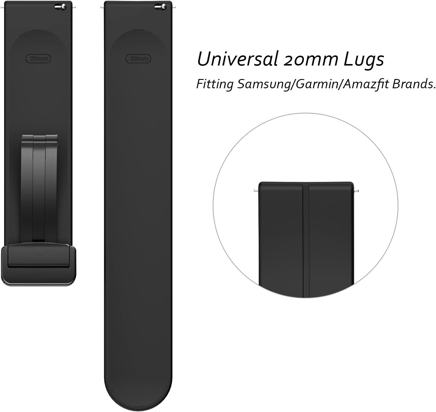 Correa de silicona de 0.78 pulgadas compatible con Samsung Galaxy Watch 654 de 1.575 pulgadas, 1.732 pulgadas, Watch 6 Classic 1.654 pulgadas, 1.732