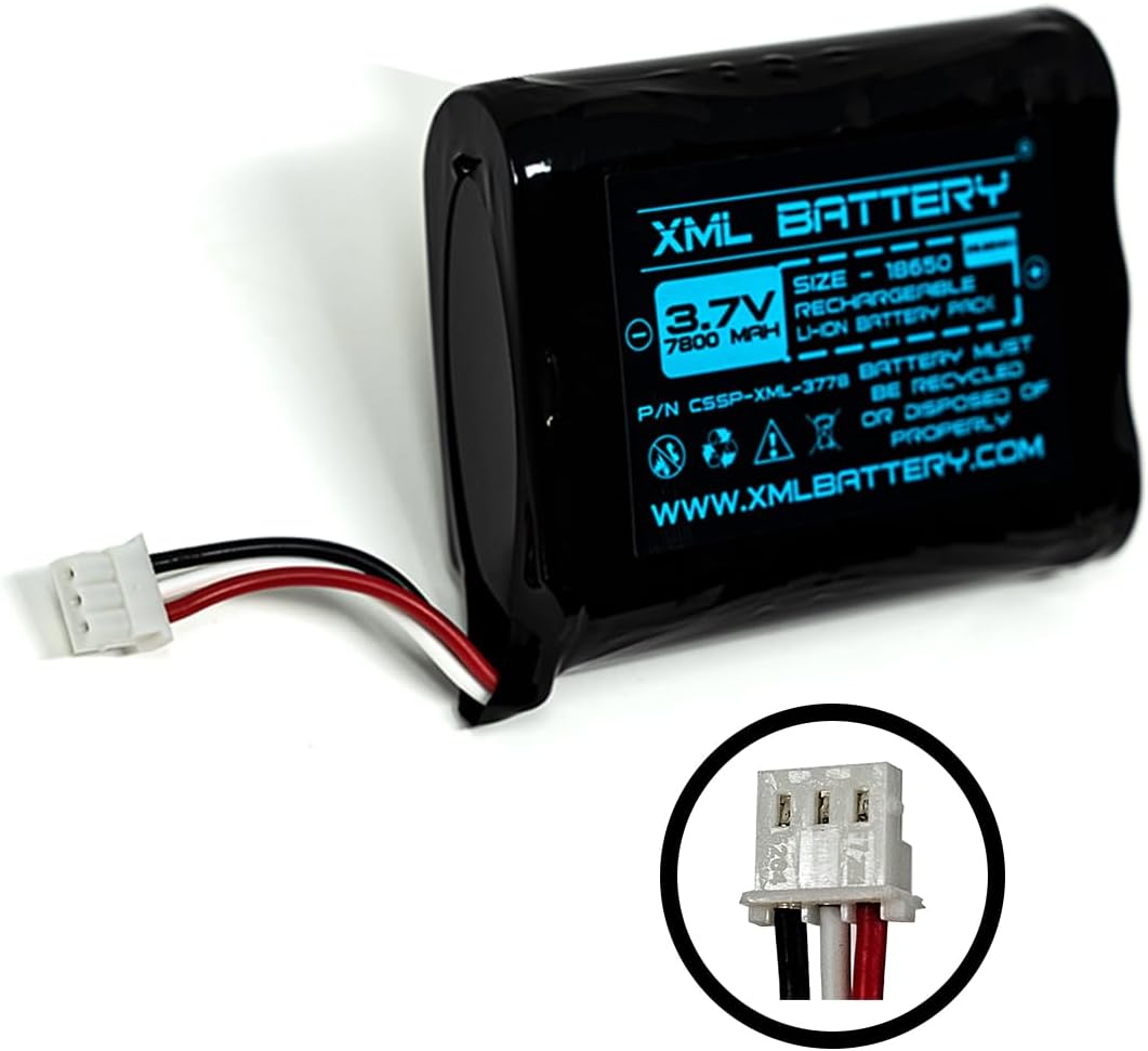 Paquete de 2 baterías recargables de iones de litio 300-10186 3.7 V 7800 mAh para panel de sistema de seguridad