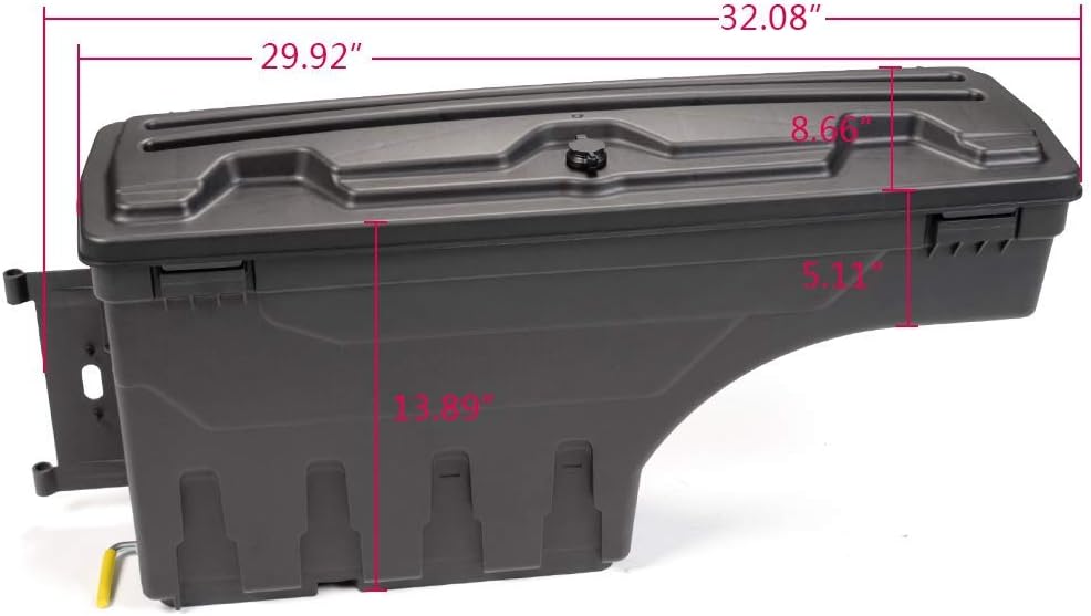 PIT66 Caja de herramientas de almacenamiento con cerradura compatible con Dodge Ram 1500 2500 3500 2002-2018 cajón izquierdo del lado del conductor