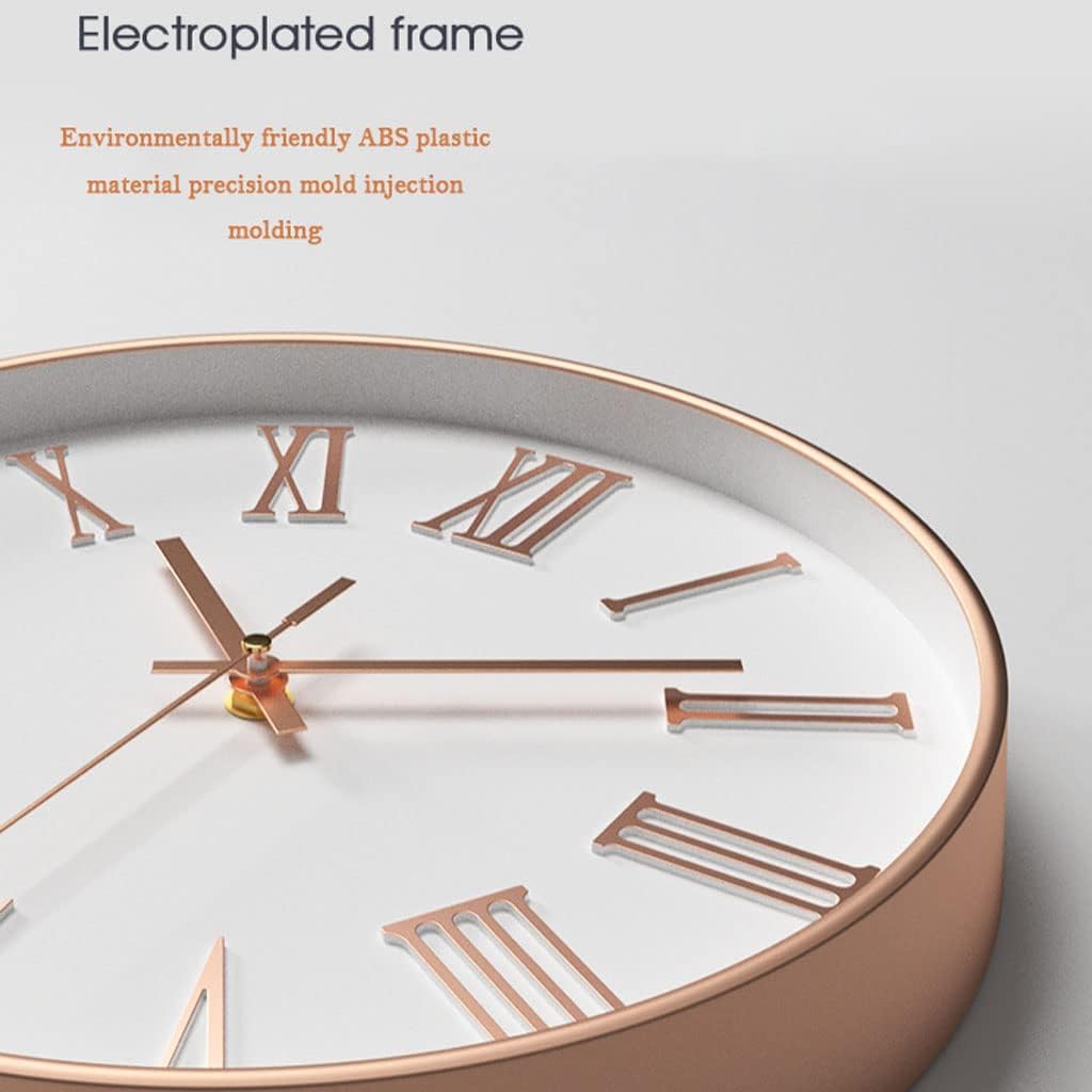 ZAJ Reloj de Pared – Reloj de pared de 12 pulgadas sin tictac, silencioso, redondo, moderno, simple reloj de pared con números romanos grandes y