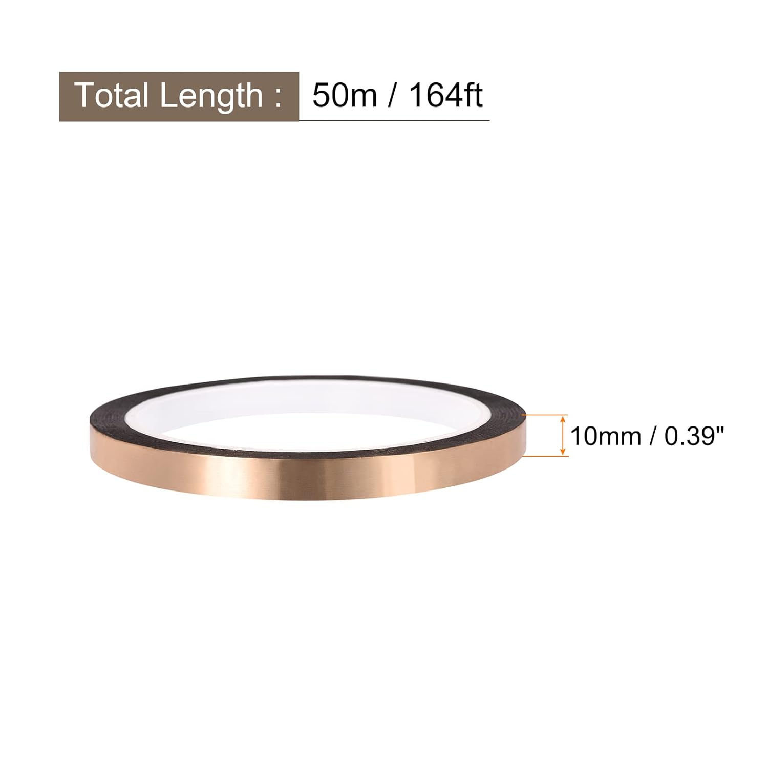 Rebower Cinta de película de poliéster metalizado en tono dorado para pared decorativa, embalaje, impresión – 0.39 pulgadas x 164 pies1 rollo