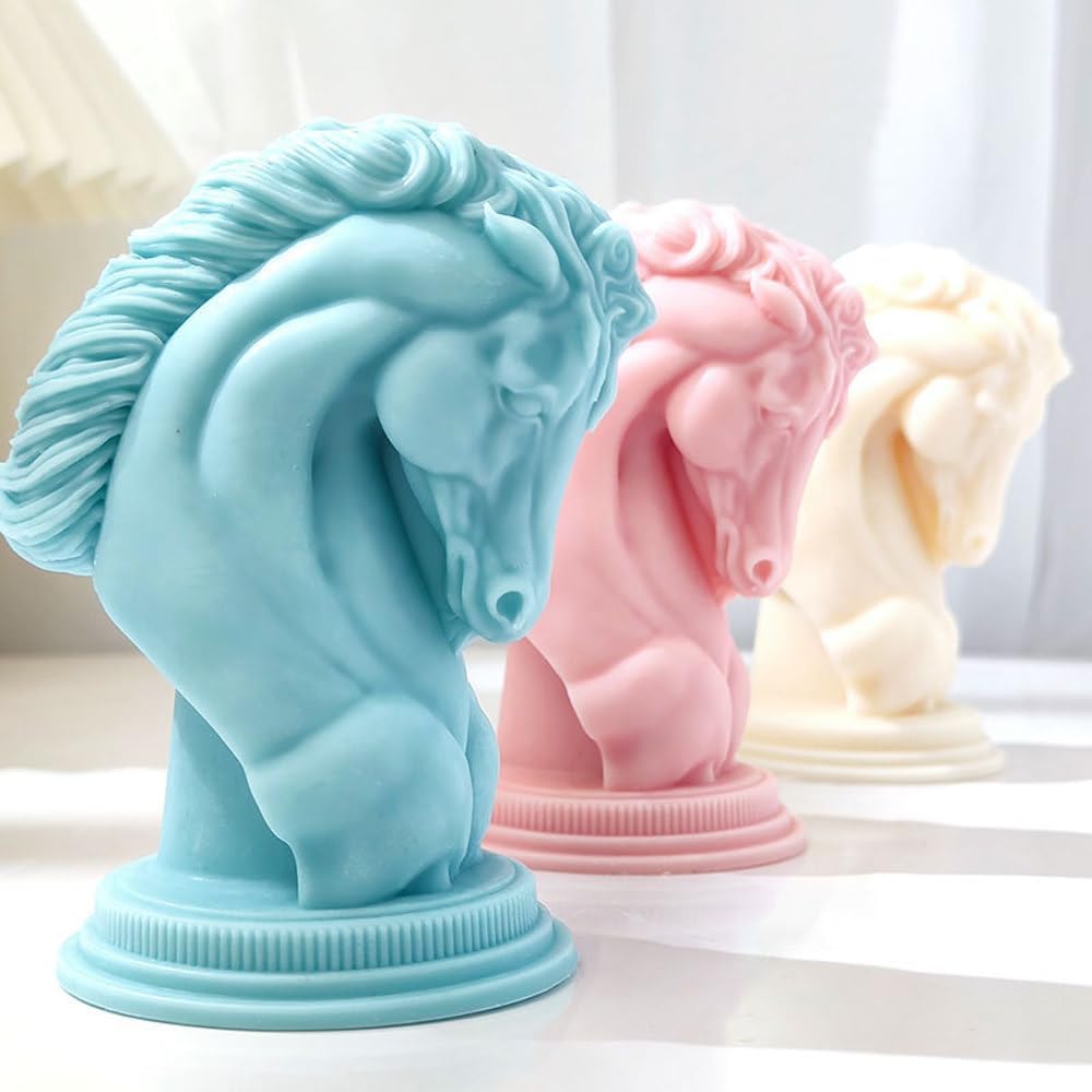 Molde de silicona para velas de ajedrez y caballero de cabeza de caballo para cera de jabón, resina epoxi, manualidades, manualidades, semental,