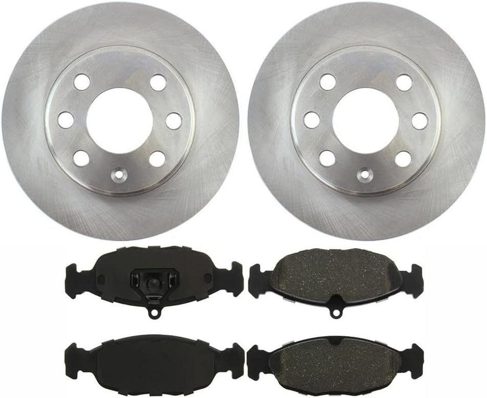 Pastillas de freno delanteras y rotores de disco de freno pastillas de cerámica para Chevy 1994-2010, compatible con Chevy Monza 2003