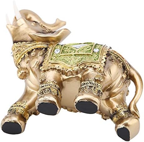 TOPINCN Estatua de elefante de la suerte, Feng Shui, adorno de elefante verde, figura de elefante de la suerte, figura de riqueza, regalo para