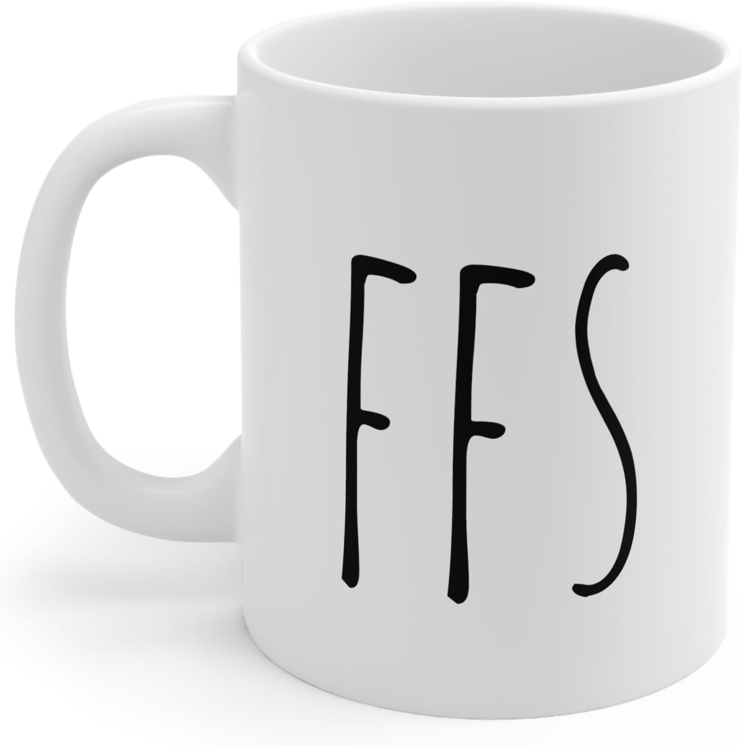 FFS – Taza de cerámica (11 onzas), color blanco