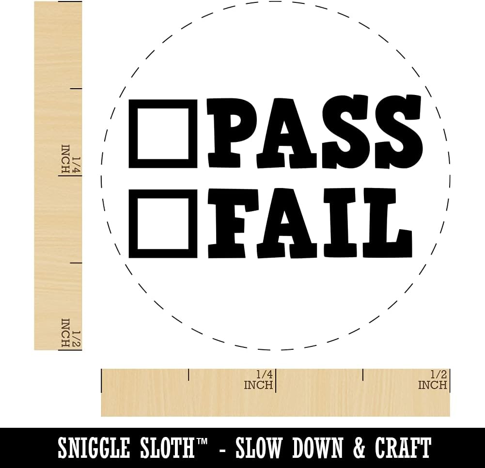 Pass Fail – Sello de goma autoentintado para profesores de escuela, sello de tinta para sellar planificadores de manualidades, mini de 12 pulgada,