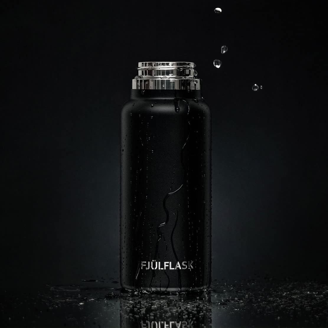 FJULflask – Botella de agua aislada al vacío de 32 onzas, taza térmica de acero inoxidable, tapa de boca ancha, tapa de rosca y tapa de rosca, la