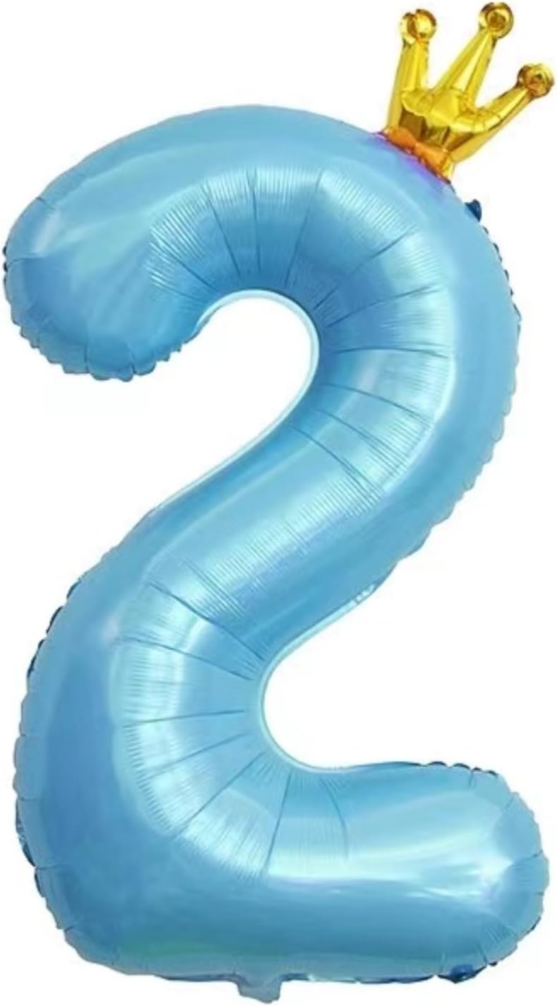 Globo azul del número 12 de 40 pulgadas con corona, globos de aluminio grandes de helio del número 21, decoraciones de cumpleaños 12 y decoraciones
