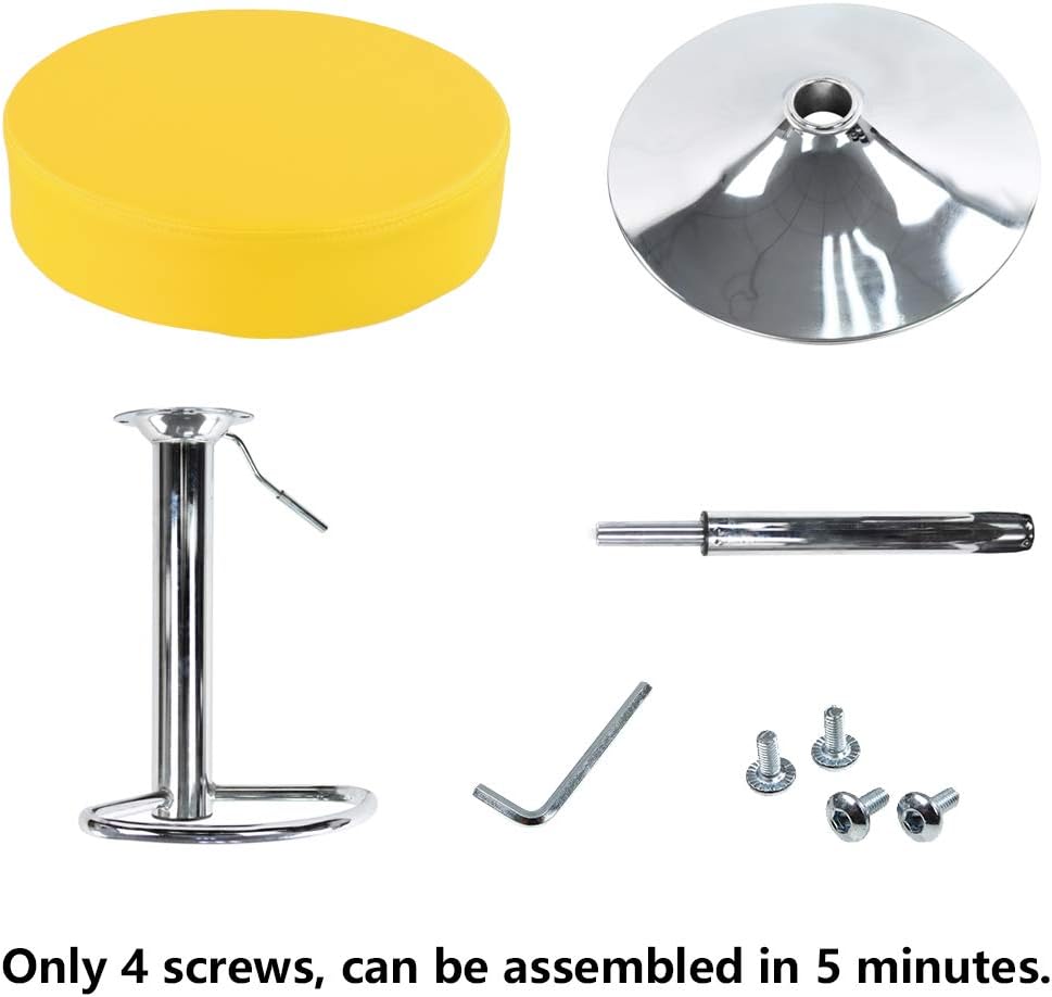 KKTONER Taburete de bar redondo de cuero sintético con reposapiés Silla giratoria ajustable para pub Silla de pub para el hogar, cocina, taburetes