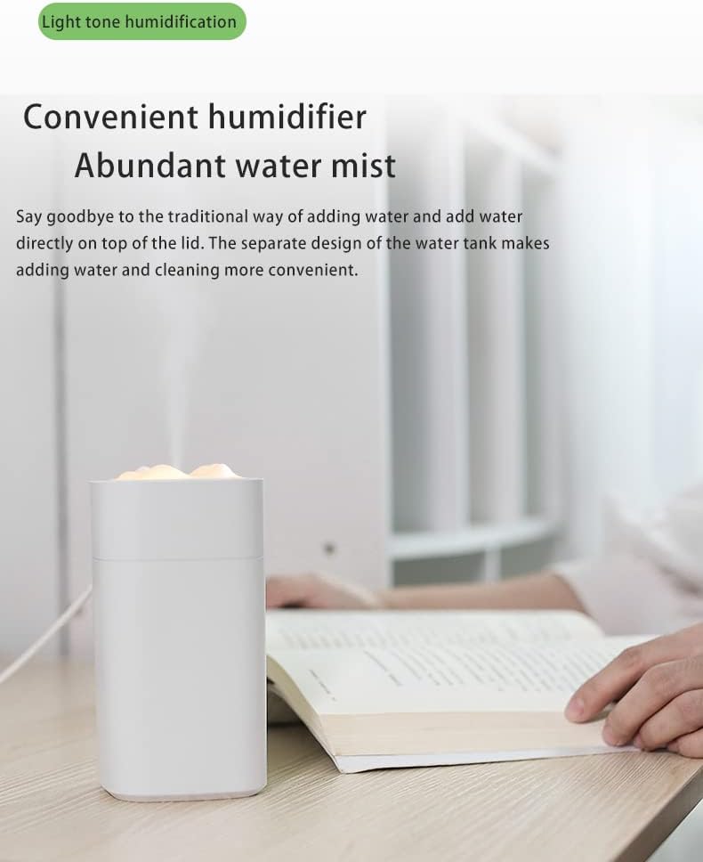 Humidificadores para dormitorio, humidificador de aire Themoxia con función de luz nocturna, ideal para dormitorio y oficina