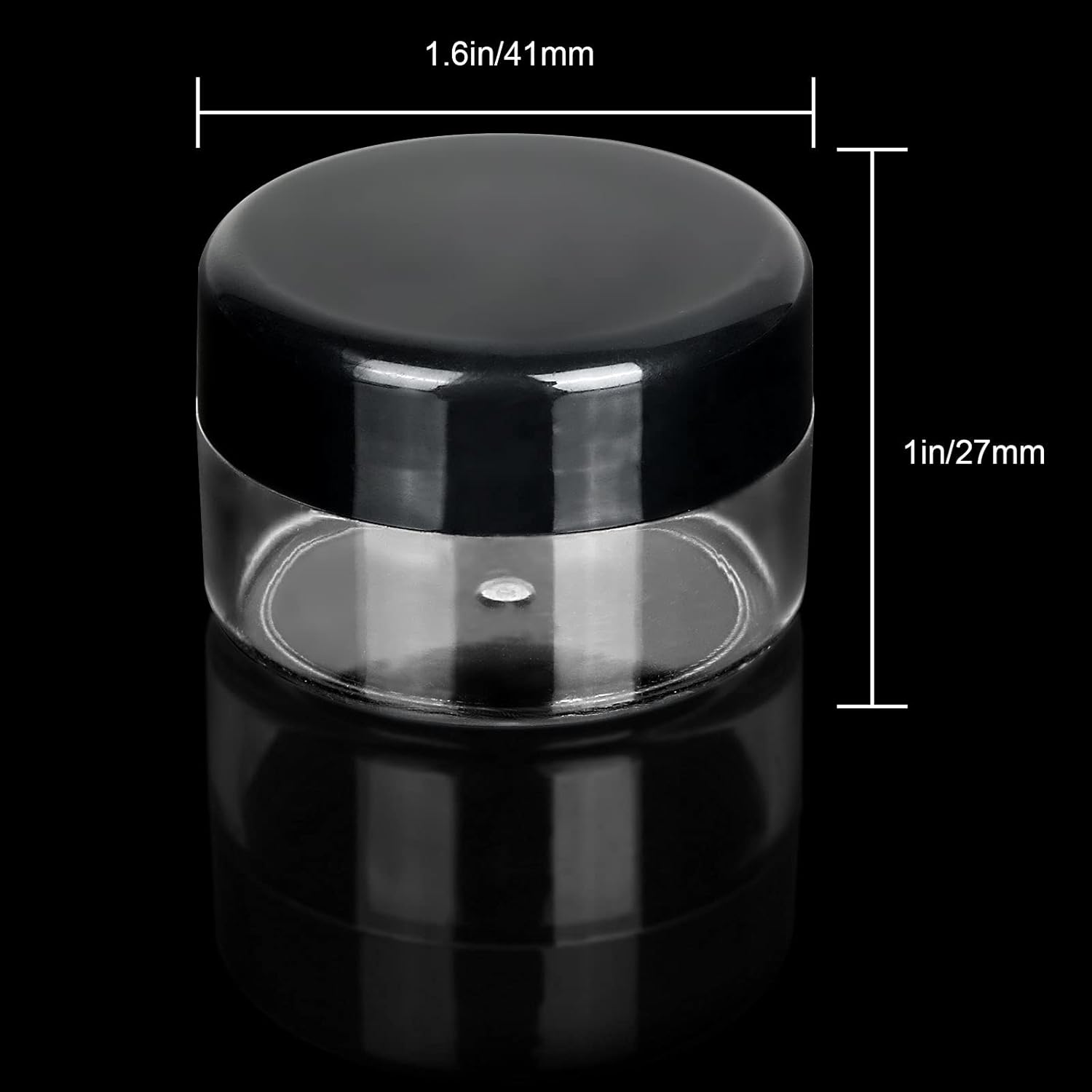 ZIQI 100 recipientes vacíos de muestra, tarros transparentes de 0.71 onzas con tapas, tarros de maquillaje de plástico para cosméticos, crema,