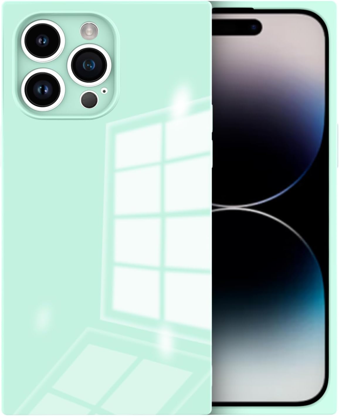 Funda cuadrada para iPhone 14 Pro Max para mujer, borde de TPU suave compatible con carga inalámbrica y protección completa de la lente Funda