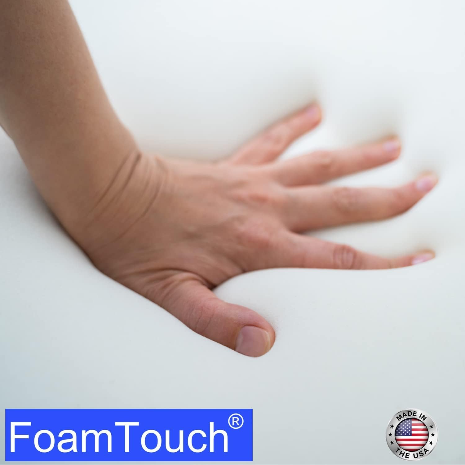 FoamTouch Almohadón de espuma, con vestiduras. Hecho en Estados Unidos.