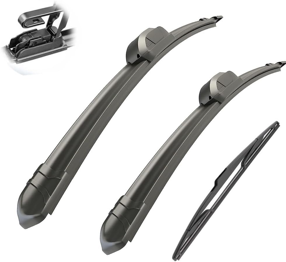 Compatible con Citroen Saxo 1999-2003 Escobillas limpiaparabrisas delanteras y traseras, accesorios de cortador, gancho J 1999 2000 2001 2002 2003