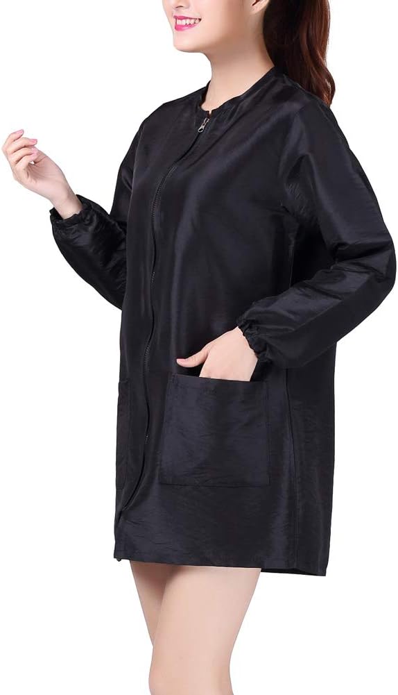 KAHOT Chaqueta profesional de estilista para peluquería, uniforme de cosmetología, con cremallera, para peluquería, ropa de trabajo, belleza, spa,