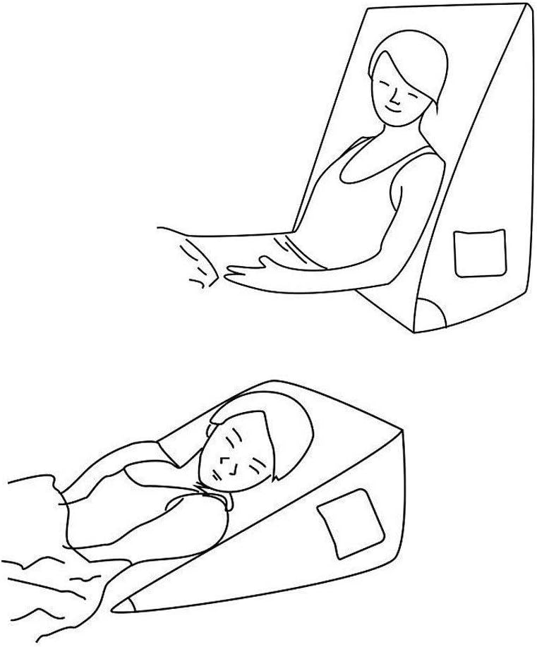 Almohada de cojín grande suave y cómoda para el respaldo del cabecero para leer Descanso en cama individual, soporte de cuña triangular transpirable