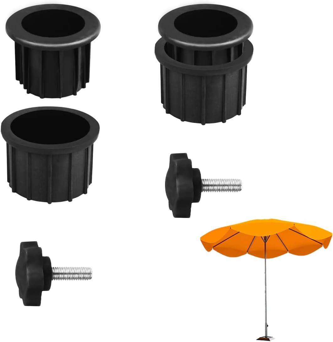 Paraguas de patio base de sombrilla soporte agujero anillo tapa tapa inserto con botones de ajuste traje para diámetro 2 pulgadas poste de paraguas