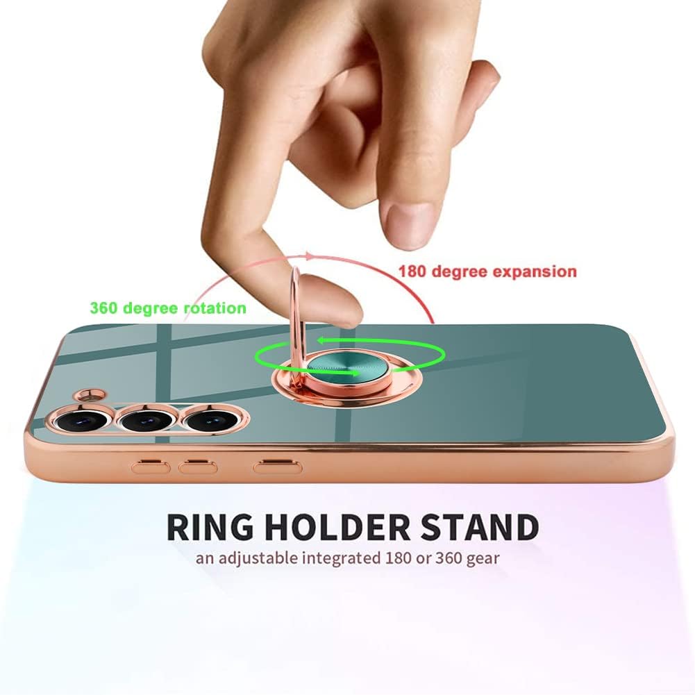 MOWIME Funda diseñada para Samsung Galaxy S23 Plus 5G, cubierta protectora delgada y flexible con soporte de anillo de teléfono integrado con