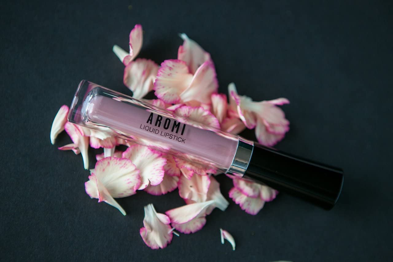 Aromi Lápiz labial líquido Pink Nude mate, color beige rubor, lápiz labial de larga duración, vegano, libre de crueldad, uso durante todo el día,