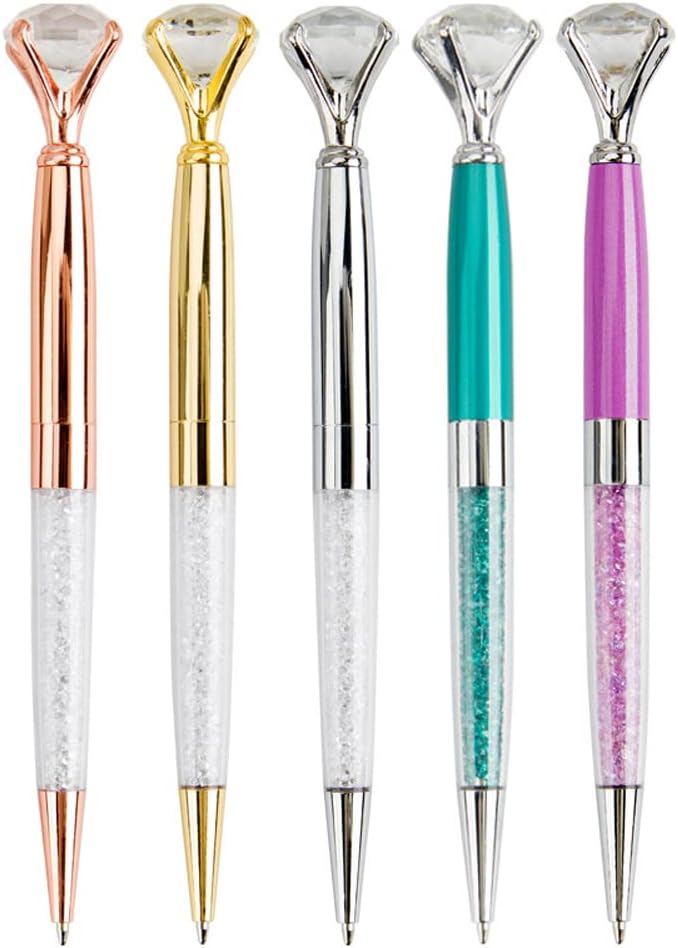 5 bolígrafos de diamante, bolígrafo dinámico de arena líquida, bolígrafos de escritura diaria, bolígrafos de diario, bolígrafo de diamante,