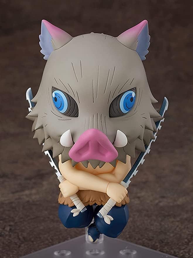 Inosuke Hashibira Q Versión Nendoroid Figura de acción con accesorios para la cara Muñeca de acción conjunta PVC Anime Modelo de personaje