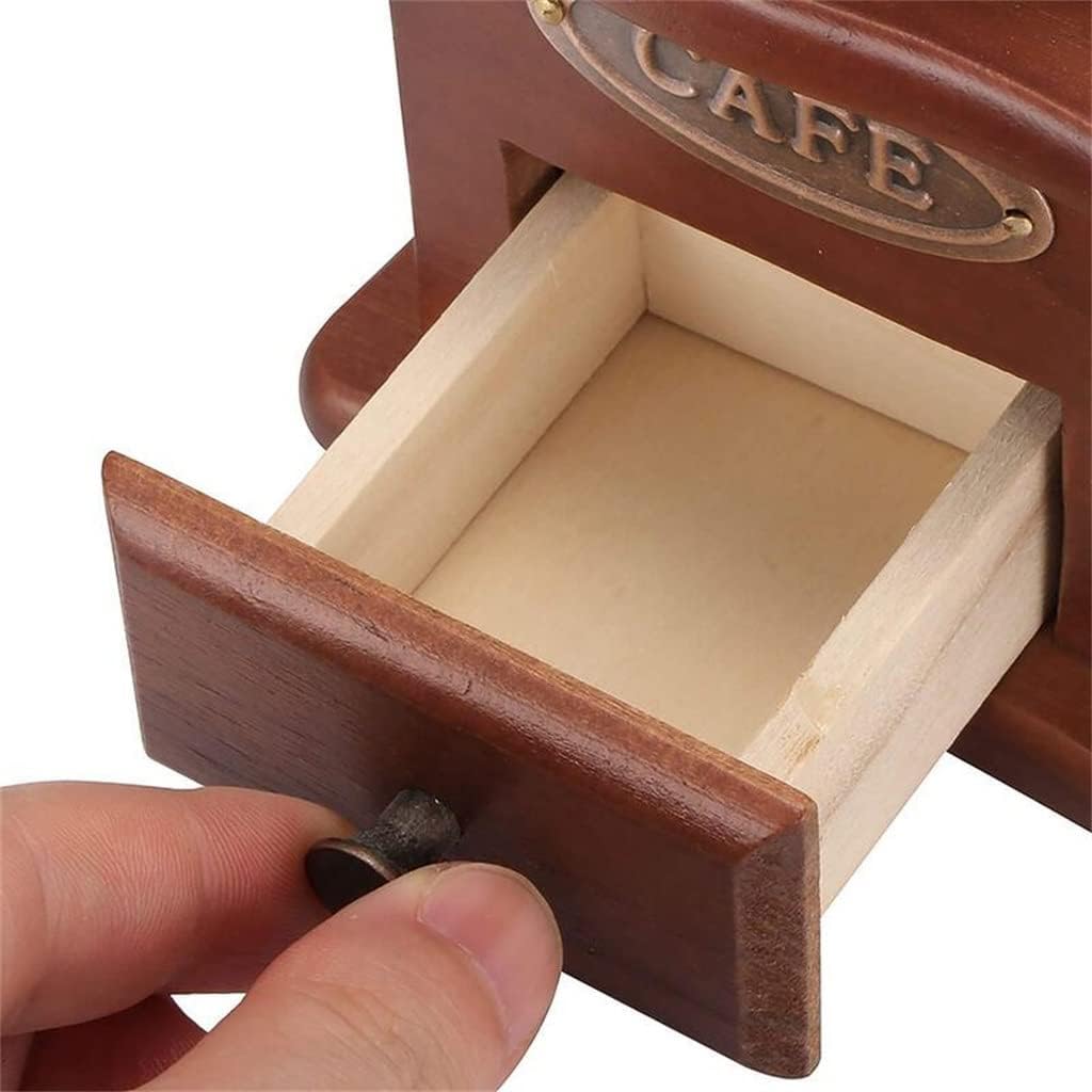 WFHTU – Molinillo de café manual, molinillo de mano de madera estilo vintage con cafetera francesa manual para el hogar