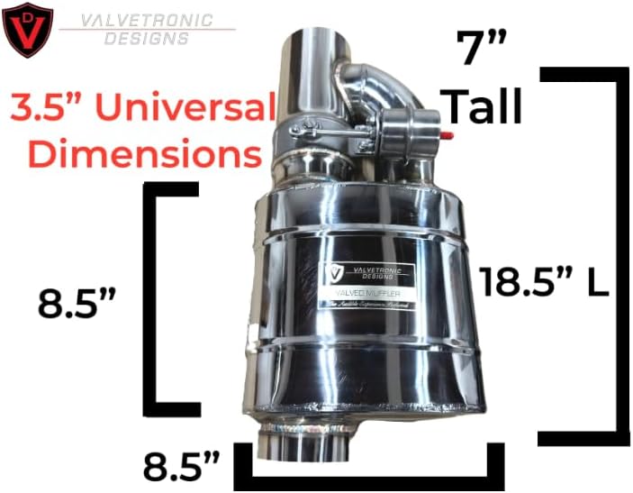 Silenciador de escape universal con válvula de escape con 1 kit de control remoto inalámbrico (3.5 pulgadas3.504 in, 1 silenciador)