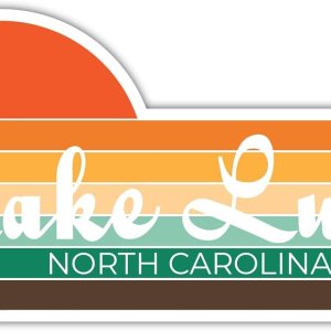 Lake Lure North Carolina – Calcomanía retro vintage de 4 x 2.25 pulgadas, diseño estético de la ciudad de los años 70 Lake Lure North Carolina – Calcomanía retro vintage de 4 x 2.25 pulgadas, diseño estético de la ciudad de los años 70